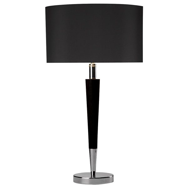 Viking Table Lamp Polished Chrome & Black complete with Black Linen Shade VIK1322 - Image 4