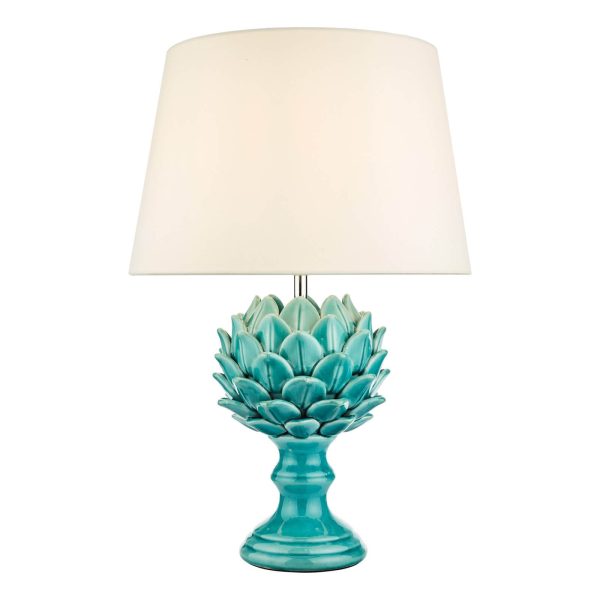 Violetta Table Lamp Blue Ceramic With Shade