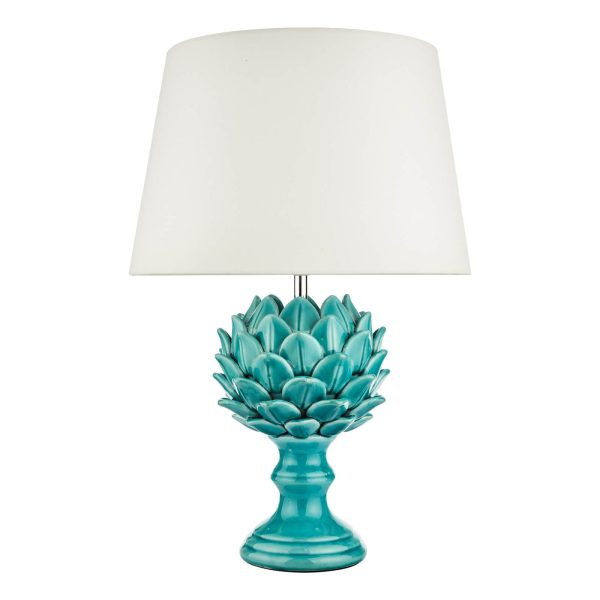 Violetta Table Lamp Blue Ceramic With Shade - Image 2