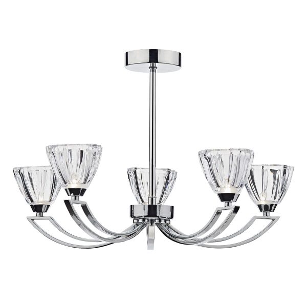 Vito 5 Light Semi Flush Polished Chrome - Image 4