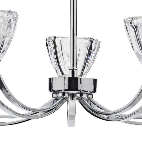 Vito 5 Light Semi Flush Polished Chrome