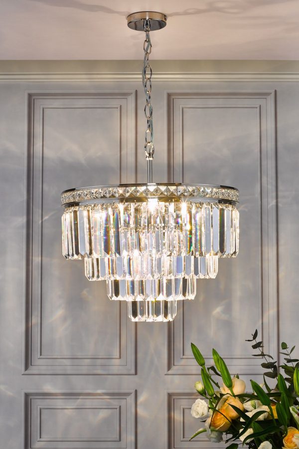 Vyana 4 Light Pendant Polished Nickel Crystal - Image 10