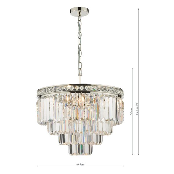 Vyana 4 Light Pendant Polished Nickel Crystal - Image 12