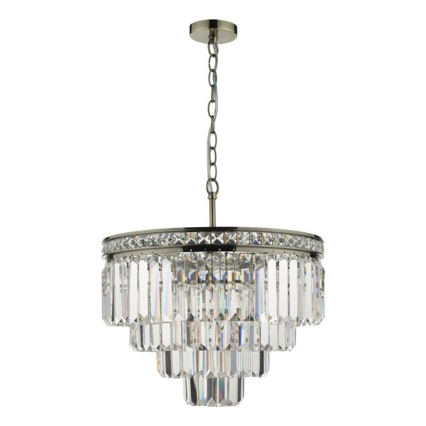 Vyana 4 Light Pendant Antique Brass Crystal - Image 2