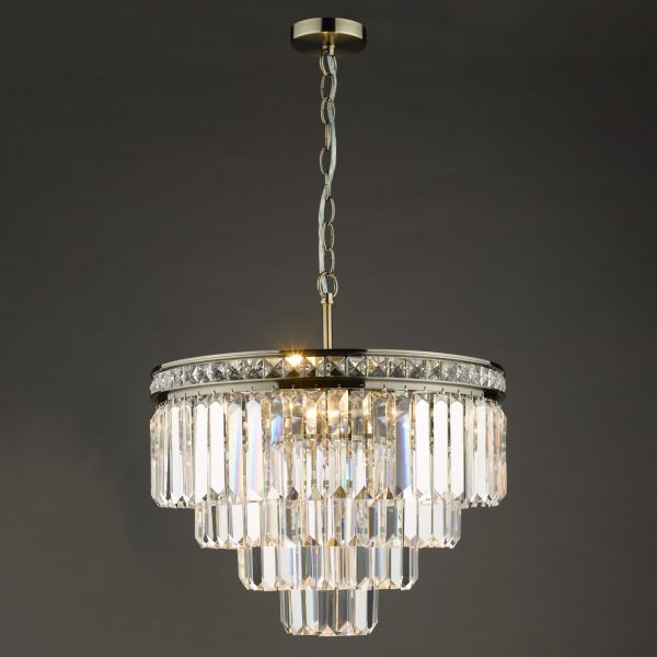 Vyana 4 Light Pendant Antique Brass Crystal - Image 3