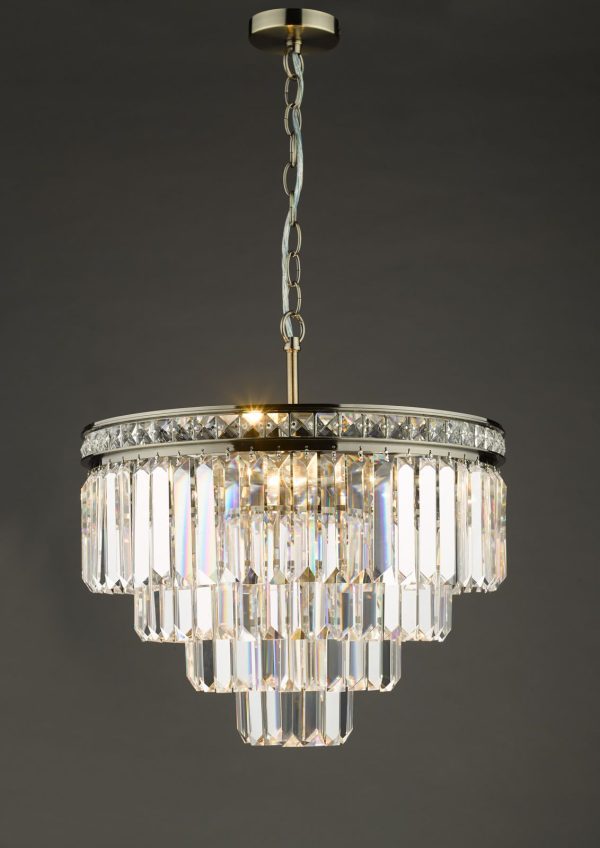 Vyana 4 Light Pendant Antique Brass Crystal - Image 7