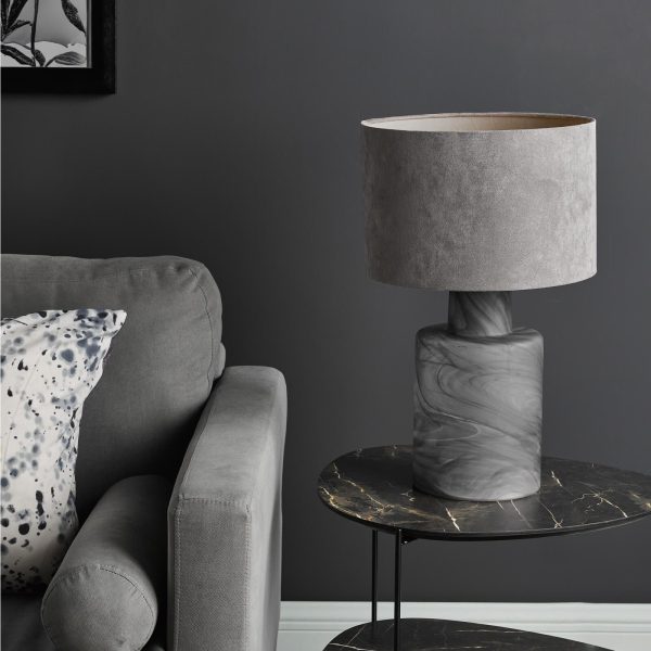 Wanda Table Lamp Smoked Glass With Shade - Image 6