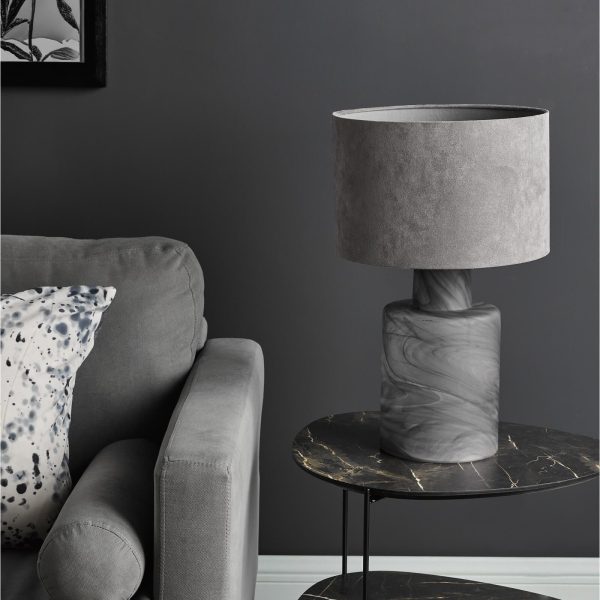 Wanda Table Lamp Smoked Glass With Shade - Image 7