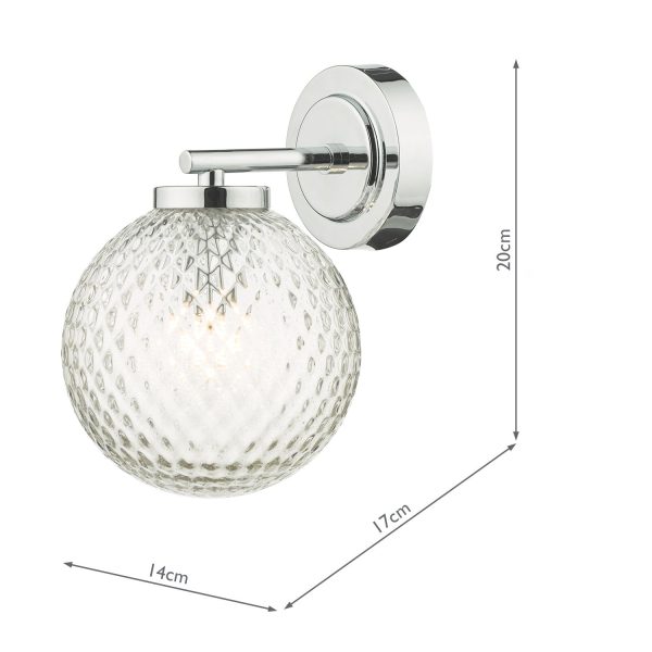 Wayne Wall Light Polished Chrome Glass IP44 - Image 5