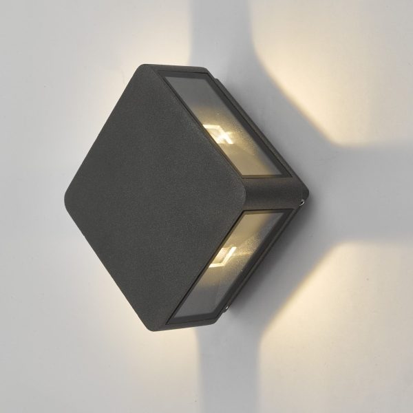 Weiss 4 Light Wall Light Square Anthracite IP65 LED - Image 4