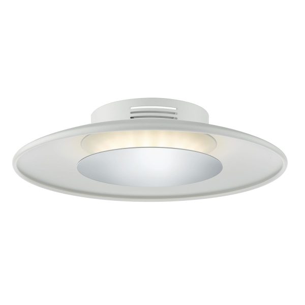 Worcester LED Small Ceiling Flush White & Polished Chrome - Image 3