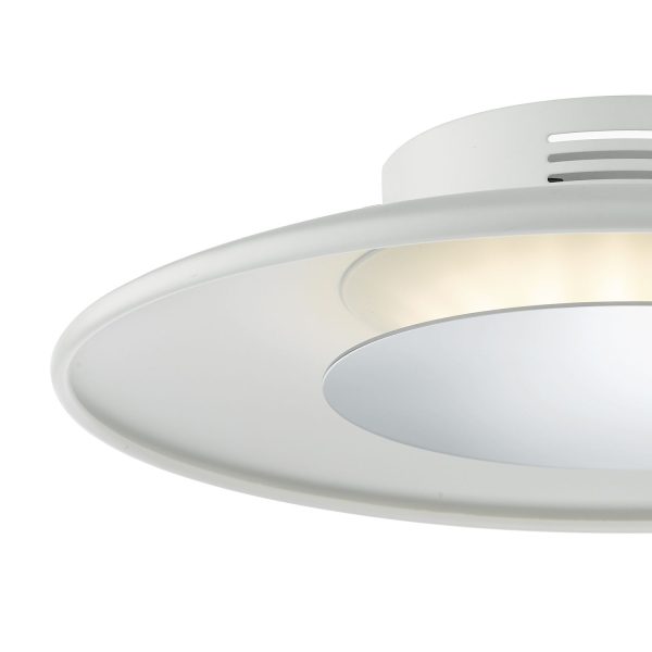 Worcester LED Small Ceiling Flush White & Polished Chrome - Image 2