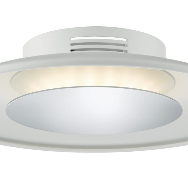 Worcester LED Small Ceiling Flush White & Polished Chrome