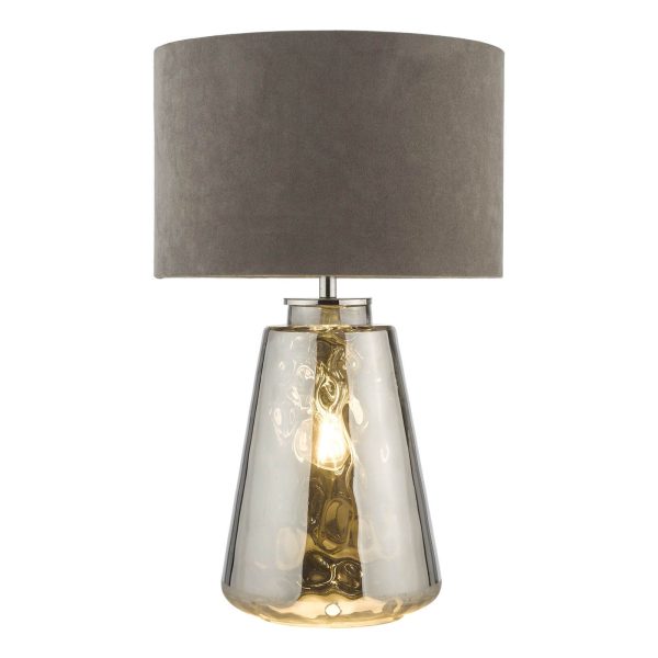 Wycliffe Table Lamp Smoked Glass With Shade