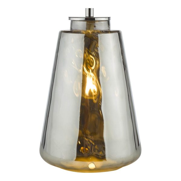 Wycliffe Table Lamp Smoked Glass With Shade - Image 4