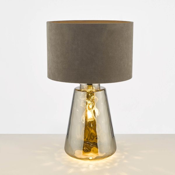 Wycliffe Table Lamp Smoked Glass With Shade - Image 5