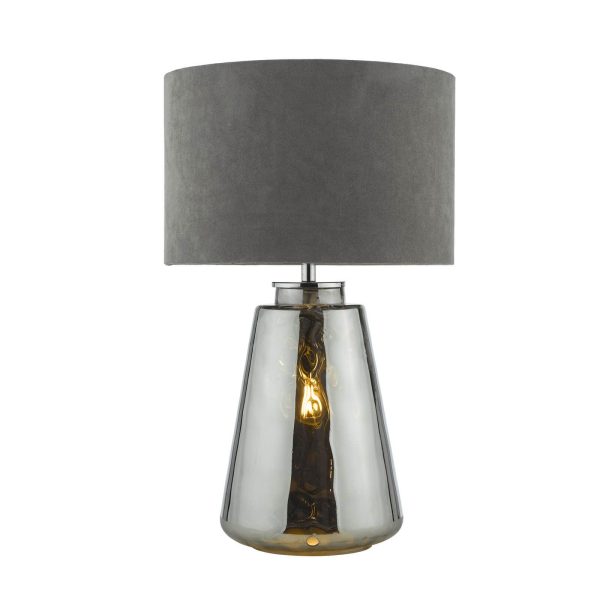 Wycliffe Table Lamp Smoked Glass With Shade - Image 6