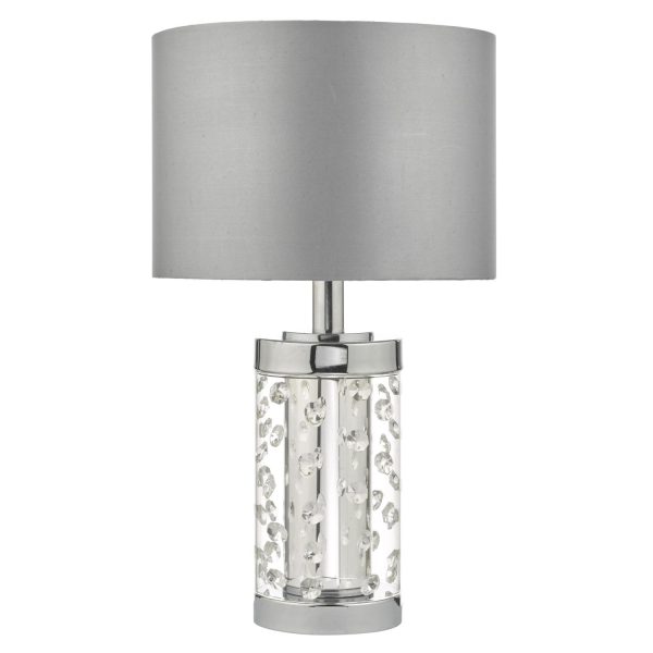 Yalena Small Table Lamp Polished Chrome & Glass With Shade - Image 2