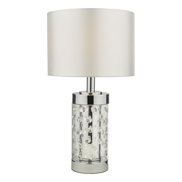 Yalena Small Table Lamp Polished Chrome and Glass With Shade - Image 2