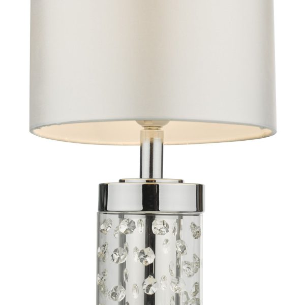 Yalena Small Table Lamp Polished Chrome and Glass With Shade - Image 3