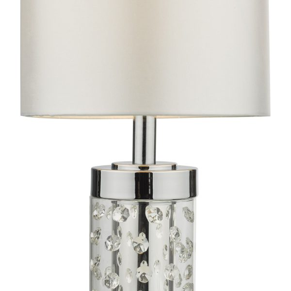 Yalena Small Table Lamp Polished Chrome and Glass With Shade - Image 4