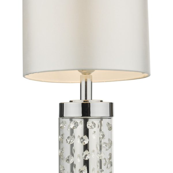 Yalena Small Table Lamp Polished Chrome and Glass With Shade - Image 5