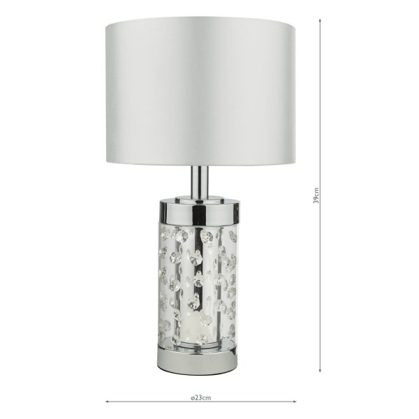 Yalena Small Table Lamp Polished Chrome and Glass With Shade - Image 8