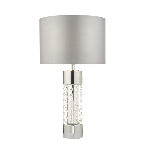 Yalena Large Table Lamp Polished Chrome & Glass With Shade