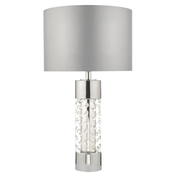 Yalena Large Table Lamp Polished Chrome & Glass With Shade - Image 2