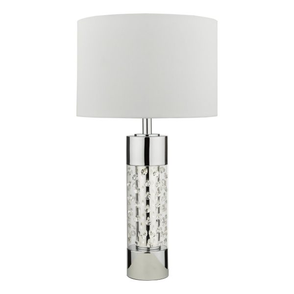 Yalena Large Table Lamp Polished Chrome And Glass With Shade - Image 2