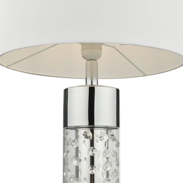 Yalena Large Table Lamp Polished Chrome And Glass With Shade - Image 3