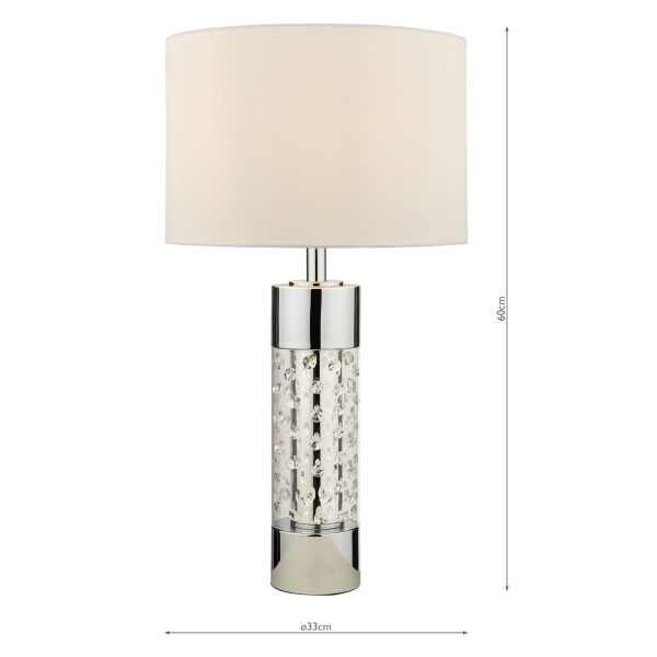 Yalena Large Table Lamp Polished Chrome And Glass With Shade - Image 6