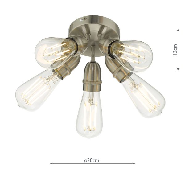 Yao 5 Light Flush Satin Nickel - Image 5