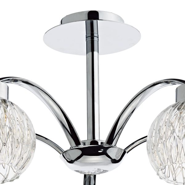 Yasmin 5 Light Semi Flush Polished Chrome - Image 3