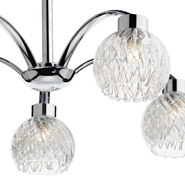 Yasmin 5 Light Semi Flush Polished Chrome