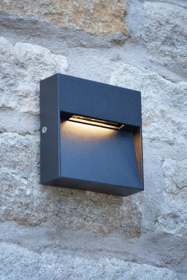 Yukon Outdoor Wall Light Square Eyelid Anthracite IP65 LED - Image 3