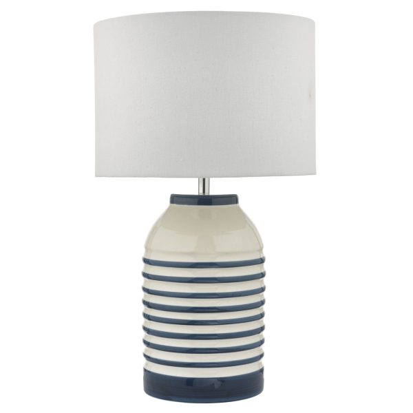 Zabe Table Lamp White & Blue C/W Shade - Image 2