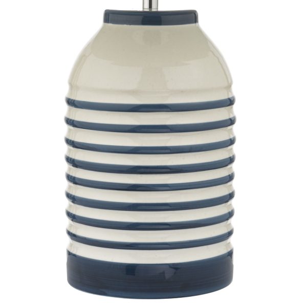 Zabe Table Lamp White & Blue C/W Shade - Image 3