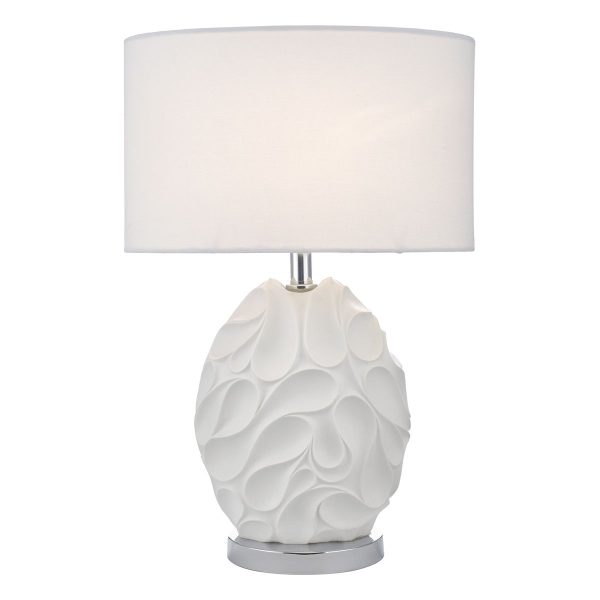 Zachary Table Lamp White Oval With Shade - Image 3