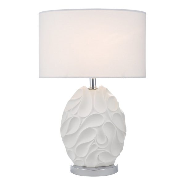 Zachary Table Lamp White Oval With Shade - Image 4