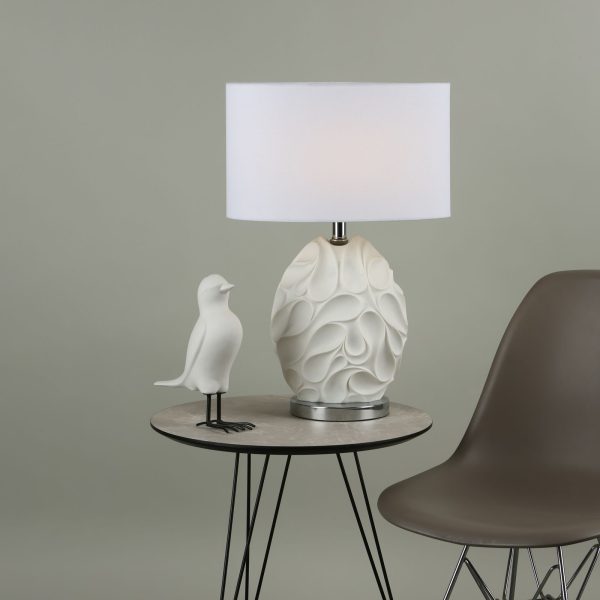 Zachary Table Lamp White Oval With Shade - Image 6