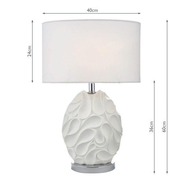 Zachary Table Lamp White Oval With Shade - Image 7