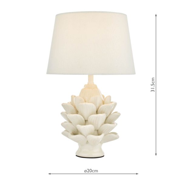 Zala Table Lamp Cream Ceramic With Shade - Image 4