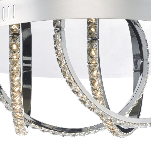 Zancara 4Lt Flush Polished Chrome and Crystal LED