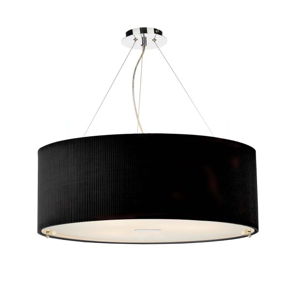 Zaragoza 6 Light Pendant Black 90CM