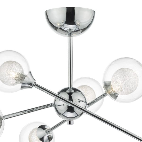 Zeke 6 Light Semi Flush Polished Chrome - Image 3