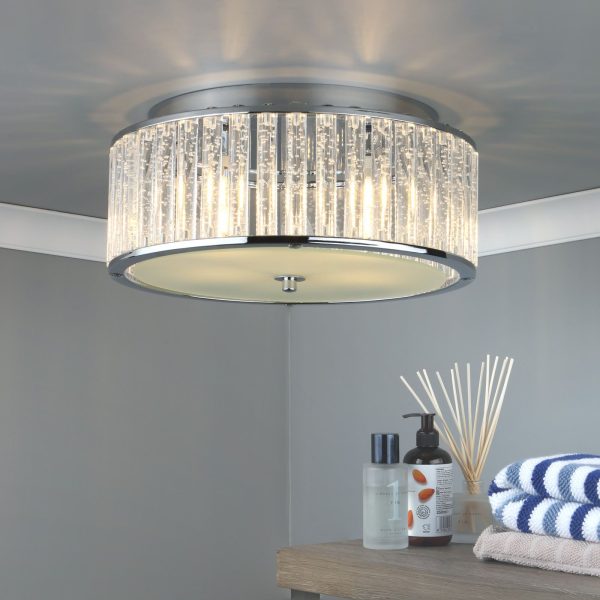 Zeto 4lt Pendant Polished Chrome & Acrylic Rods IP44 - Image 5