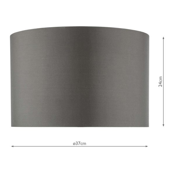 Zeya Grey Faux Silk Drum Shade 37cm - Image 4