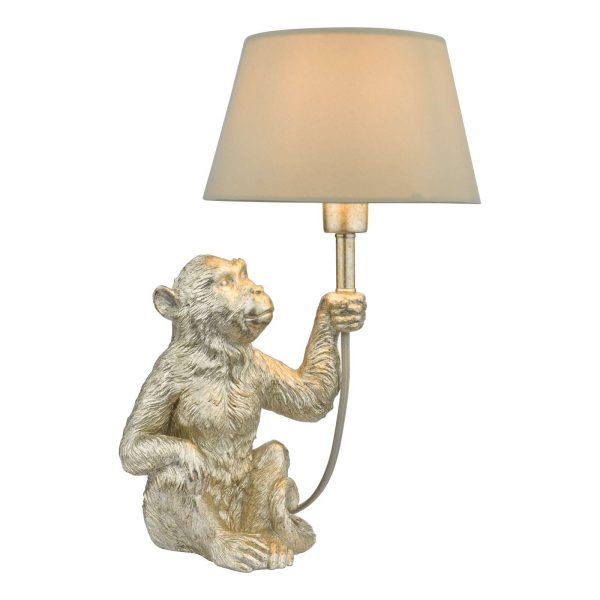 Zira Monkey Table Lamp Silver With Shade