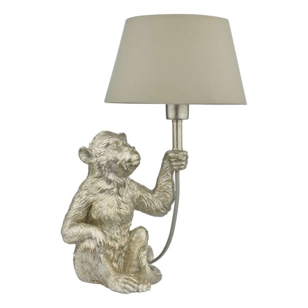 Zira Monkey Table Lamp Silver With Shade - Image 2